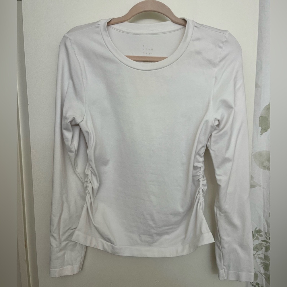 A New Day Women's Cream Long Sleeve Tee